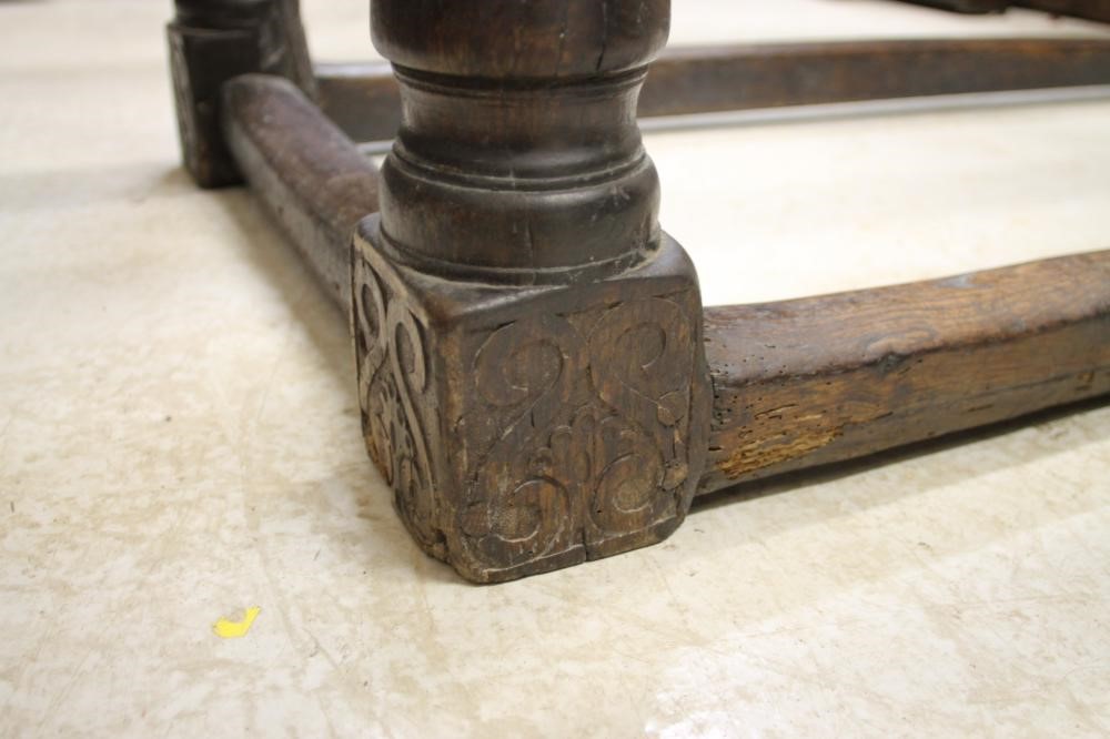 A CHARLES II AND LATER OAK REFECTORY TABLE Image