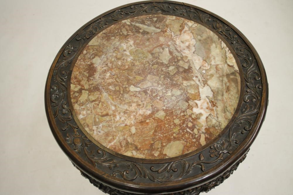 A CHINESE CARVED PADOUK WOOD JARDINIERE STAND Image