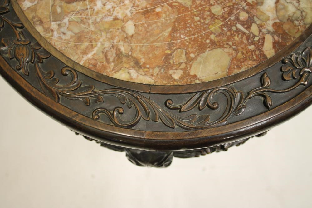 A CHINESE CARVED PADOUK WOOD JARDINIERE STAND Image