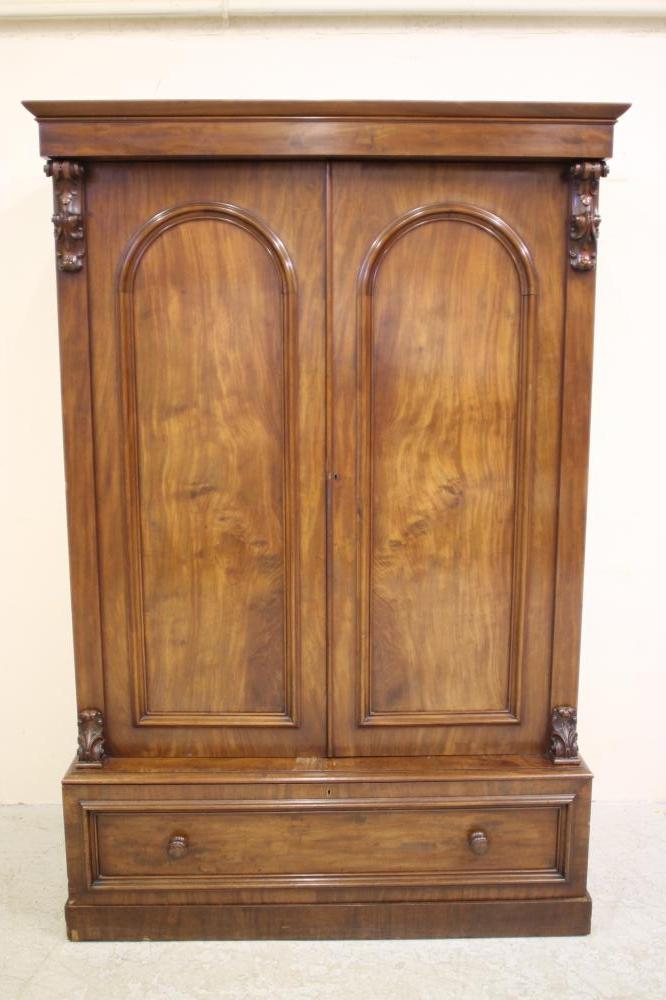 A VICTORIAN MAHOGANY DOUBLE WARDROBE Image
