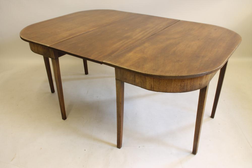 A GEORGIAN MAHOGANY D ENDED DINING TABLE Image