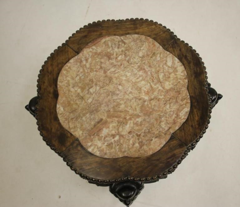 A CHINESE CARVED PADOUK WOOD PLANT STAND Image