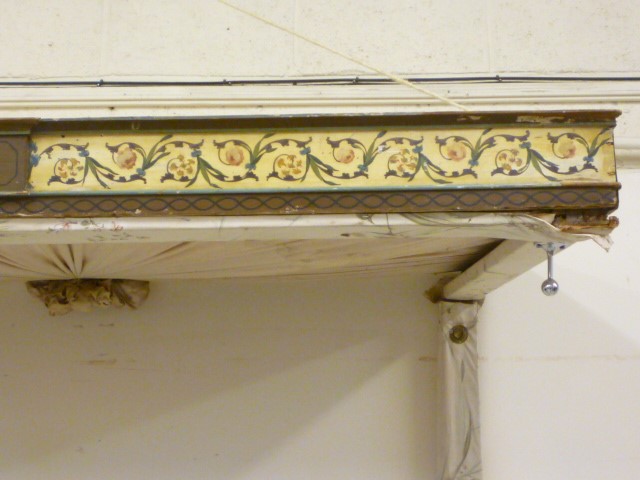 A PAINTED PINE HALF TESTER BEDSTEAD Image