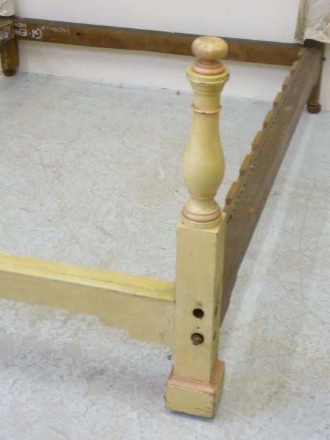 A PAINTED PINE HALF TESTER BEDSTEAD Image