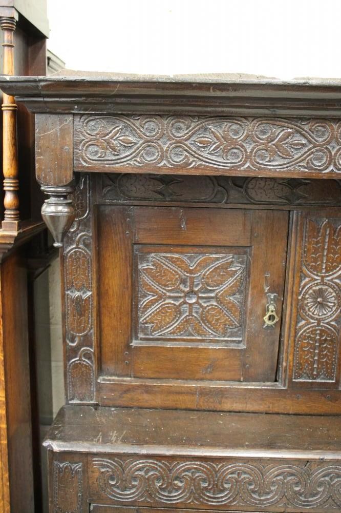 A FINE OAK PRESS CUPBOARD Image