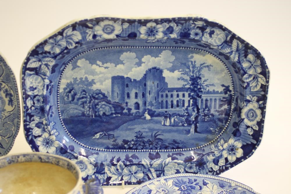 SOUTHERN ENGLAND BLUE AND WHITE PRINTED EARTHENWARE- An Andrew Stevenson "Tunbridge Castle Surry" Image