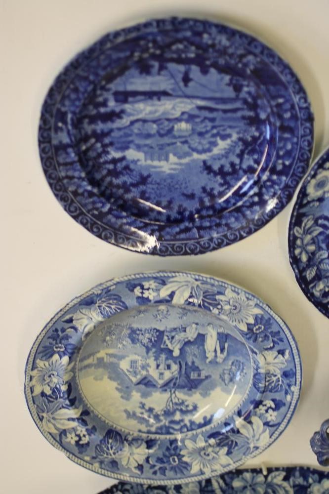 SOUTHERN ENGLAND BLUE AND WHITE PRINTED EARTHENWARE- An Andrew Stevenson "Tunbridge Castle Surry" Image