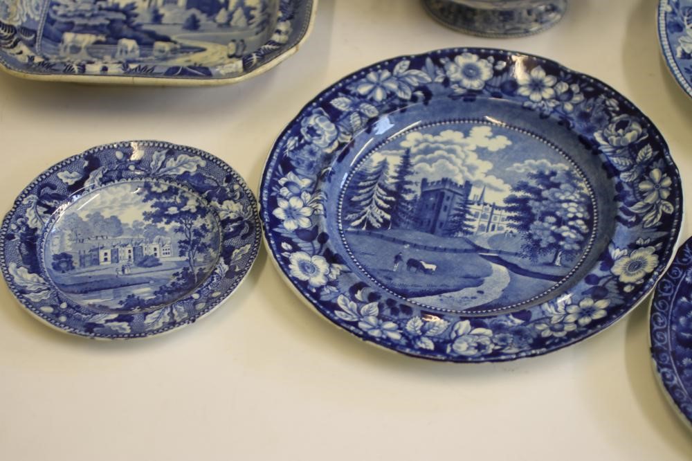 SOUTHERN ENGLAND BLUE AND WHITE PRINTED EARTHENWARE- An Andrew Stevenson "Tunbridge Castle Surry" Image