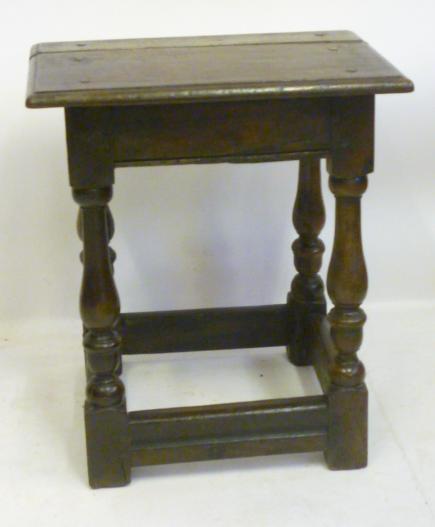 AN OAK JOINED STOOL Image