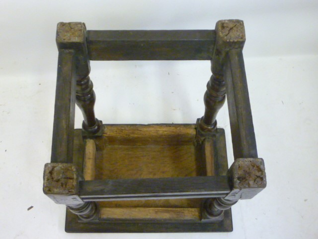 AN OAK JOINED STOOL Image