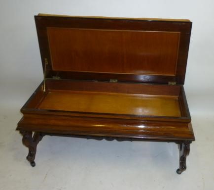 A VICTORIAN WALNUT FRAMED DUET STOOL Image