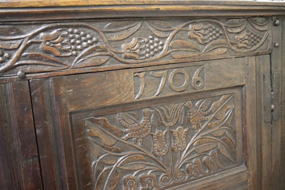 AN OAK LIVERY CUPBOARD Image