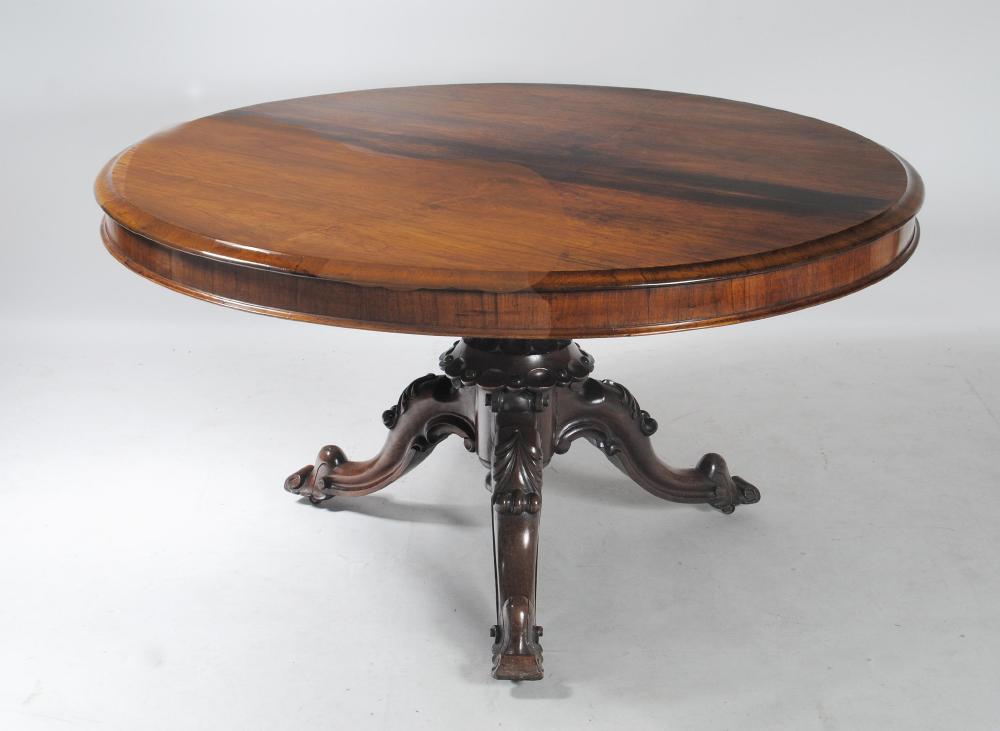A VICTORIAN ROSEWOOD CENTRE TABLE Image