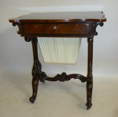 A VICTORIAN ROSEWOOD WORK TABLE Image