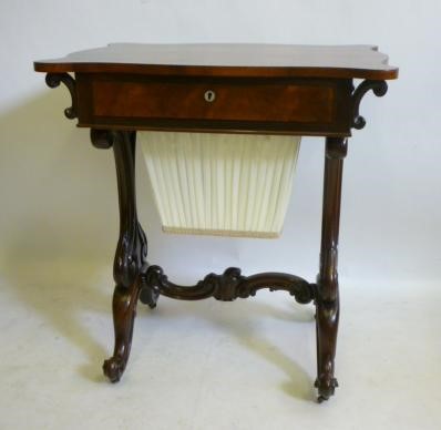 A VICTORIAN ROSEWOOD WORK TABLE Image