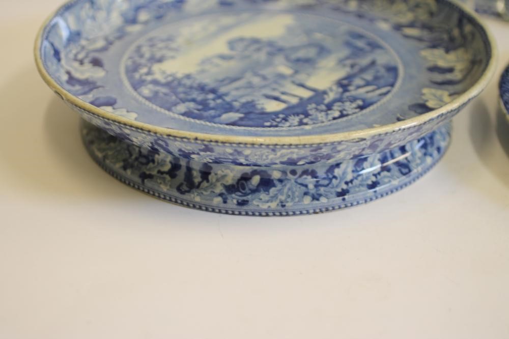 NORTH EAST ENGLAND INTEREST BLUE AND WHITE PRINTED EARTHENWARE- An Enoch Wood "Brancepeth Castle" Image