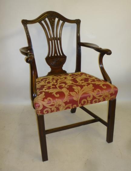 A GEORGE III MAHOGANY ELBOW CHAIR Image