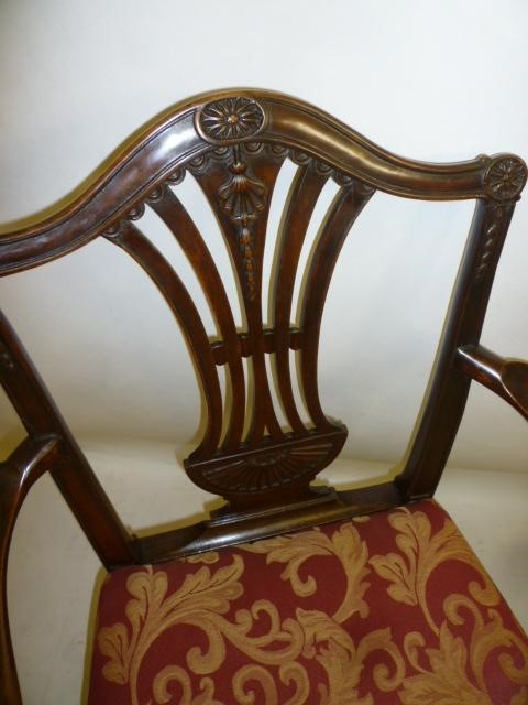 A GEORGE III MAHOGANY ELBOW CHAIR Image