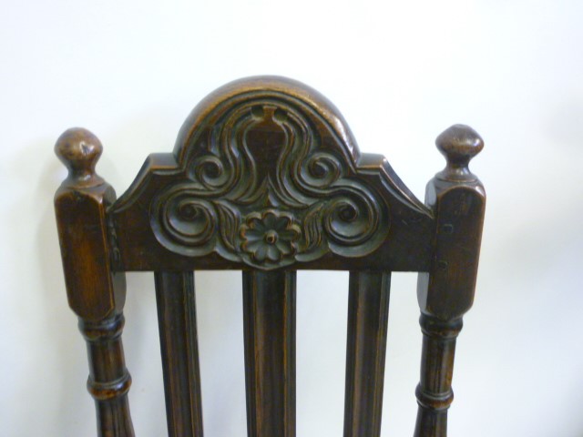 AN OAK AND FRUITWOOD HIGH BACK SIDE CHAIR Image