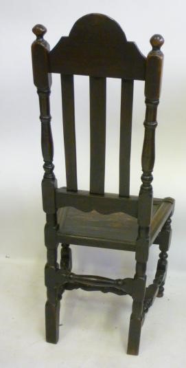 AN OAK AND FRUITWOOD HIGH BACK SIDE CHAIR Image