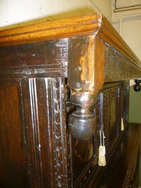 AN OAK PRESS CUPBOARD Image
