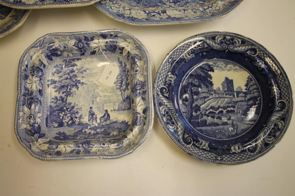 SCOTTISH INTEREST BLUE AND WHITE PRINTED EARTHENWARE- A "Cathedral Church of Glasgow" meat plate of Image