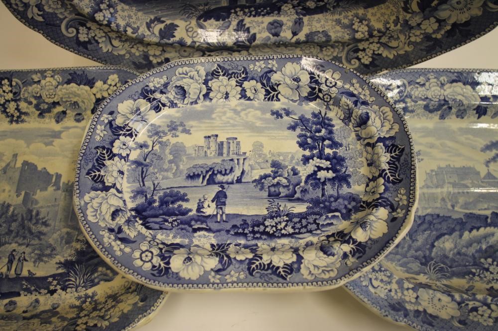 SCOTTISH INTEREST BLUE AND WHITE PRINTED EARTHENWARE- A "Cathedral Church of Glasgow" meat plate of Image