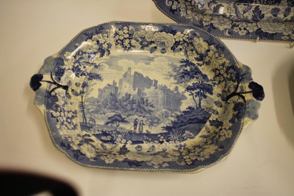 SCOTTISH INTEREST BLUE AND WHITE PRINTED EARTHENWARE- A "Cathedral Church of Glasgow" meat plate of Image