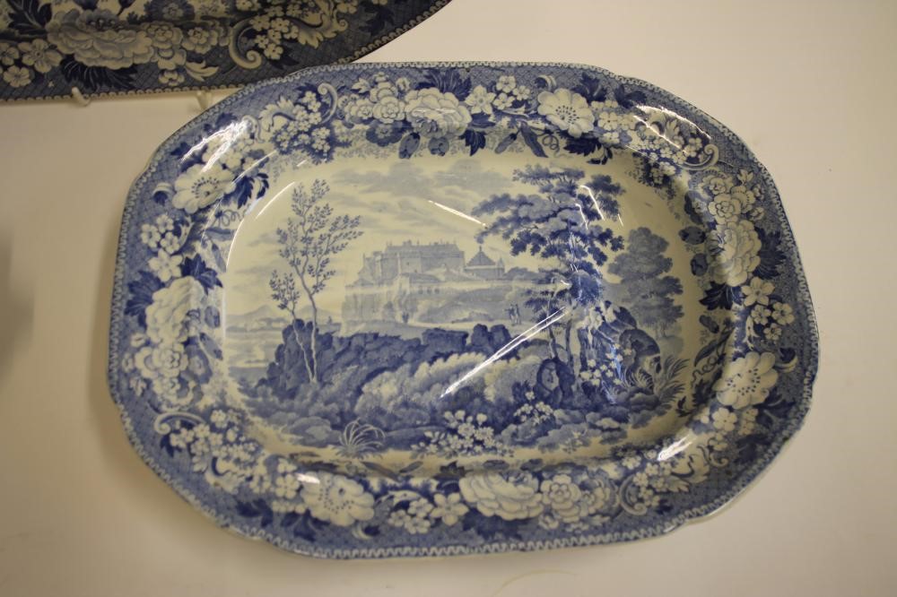 SCOTTISH INTEREST BLUE AND WHITE PRINTED EARTHENWARE- A "Cathedral Church of Glasgow" meat plate of Image