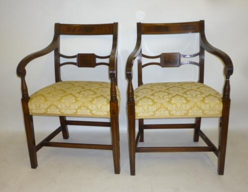 A PAIR OF GEORGIAN MAHOGANY ELBOW CHAIRS Image