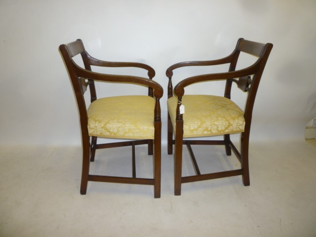 A PAIR OF GEORGIAN MAHOGANY ELBOW CHAIRS Image