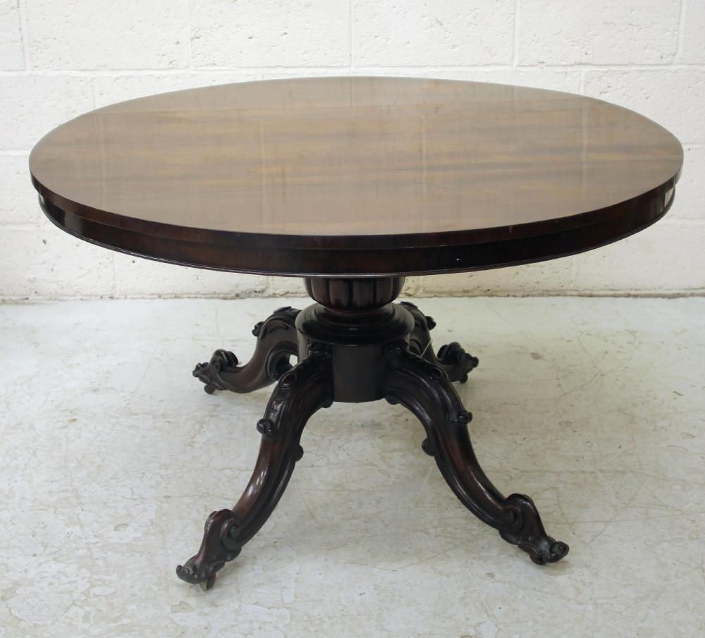 A VICTORIAN ROSEWOOD BREAKFAST TABLE Image