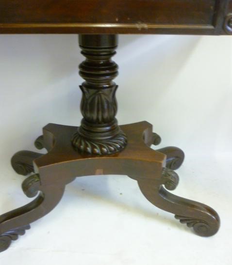 A WILLIAM IV MAHOGANY FOLDING TEA TABLE Image