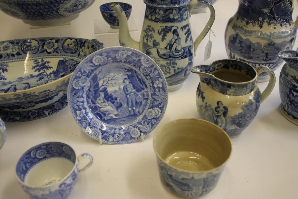 FIGURAL SUBJECTS BLUE AND WHITE PRINTED EARTHENWARE- A "Beemaster" low pedestal oval dish Image