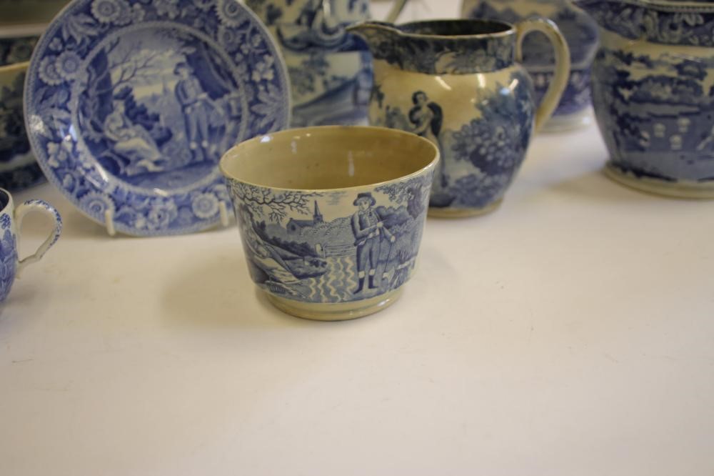 FIGURAL SUBJECTS BLUE AND WHITE PRINTED EARTHENWARE- A "Beemaster" low pedestal oval dish Image