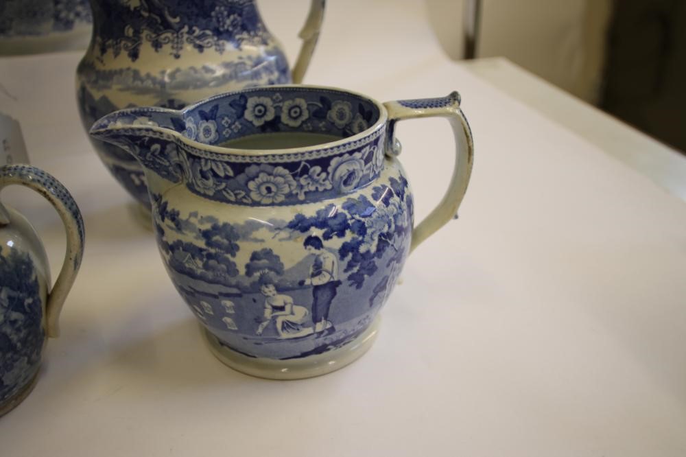 FIGURAL SUBJECTS BLUE AND WHITE PRINTED EARTHENWARE- A "Beemaster" low pedestal oval dish Image