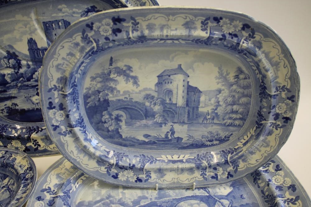 BEAUTIES OF ENGLAND BLUE AND WHITE PRINTED EARTHENWARE- comprising a pair of soup plates Image