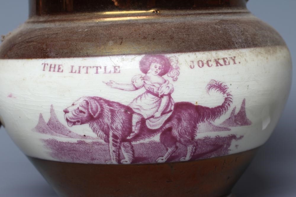 A CHILD'S EARLY VICTORIAN STAFFORDSHIRE POTTERY MINIATURE JUG Image