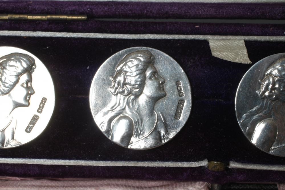 A SET OF SIX EDWARDIAN SILVER BUTTONS by Levi & Salaman Image