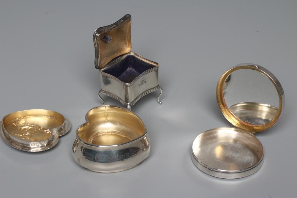 A LATE VICTORIAN SILVER HEART SHAPED BOX by Walker & Hall Image