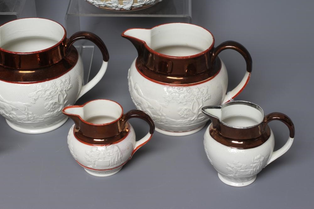 A PAIR OF ENOCH WOOD DRABWARE CACHE-POTS AND A MATCHING STAND Image