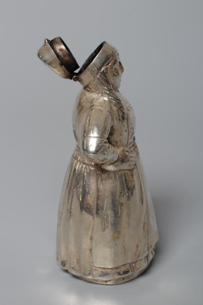 A DUTCH SILVER NOVELTY FIGURAL PEPPERETTE Image