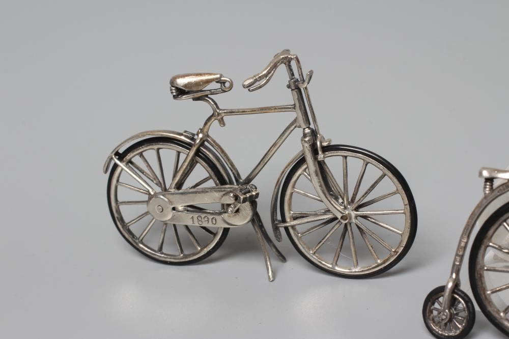 A MODERN SILVER MINIATURE MODEL PENNYFARTHING Image