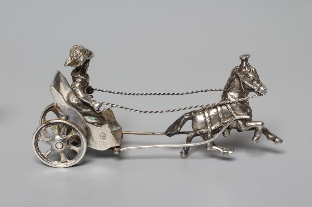 A FRENCH WHITE METAL CHARIOT Image
