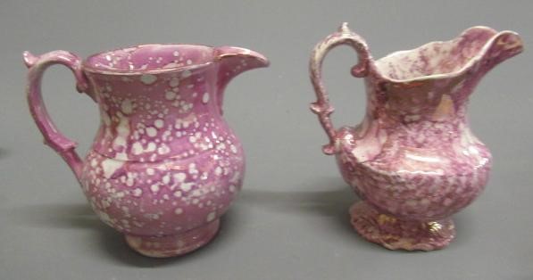 A COLLECTION OF PINK SPLASH LUSTRE POTTERY Image