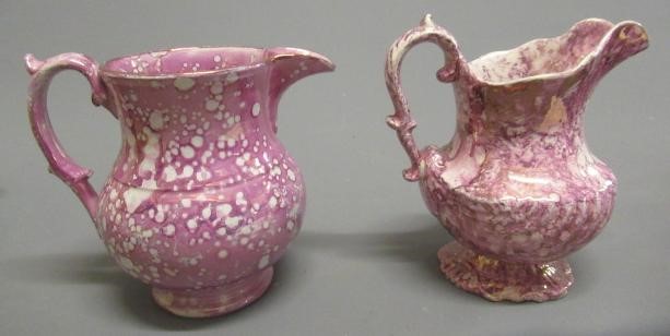 A COLLECTION OF PINK SPLASH LUSTRE POTTERY Image