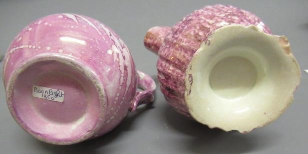 A COLLECTION OF PINK SPLASH LUSTRE POTTERY Image