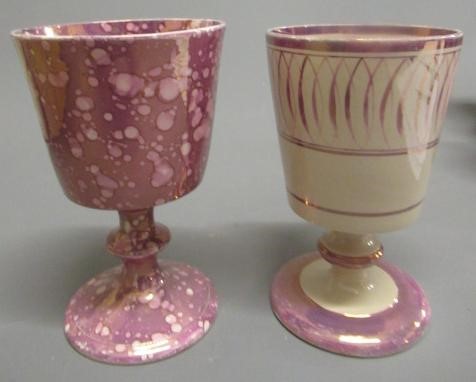 A COLLECTION OF PINK SPLASH LUSTRE POTTERY Image