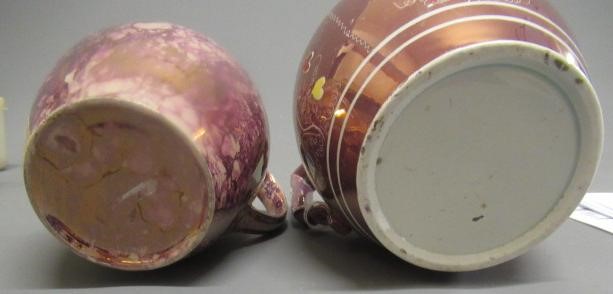 A COLLECTION OF PINK SPLASH LUSTRE POTTERY Image