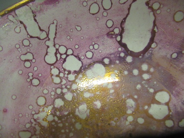 A COLLECTION OF PINK SPLASH LUSTRE POTTERY Image